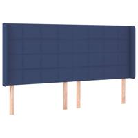 Hoofdbord met randen 183x16x118/128 cm stof blauw - thumbnail