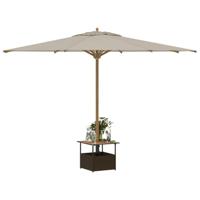 Tuintafel met parasolgat 55x55x46,5 cm poly rattan bruin - thumbnail