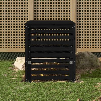 VidaXL Compostbak 82,5x82,5x99,5 cm massief grenenhout zwart
