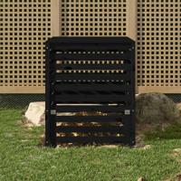 VidaXL Compostbak 82,5x82,5x99,5 cm massief grenenhout zwart - thumbnail