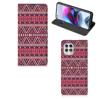 Motorola Moto G100 | Hoesje met Magneet | Aztec Paars