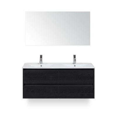 Dante Badmeubelset 120 cm - Black Oak - Keramische Wastafel Wit Enjoy - met Spiegel