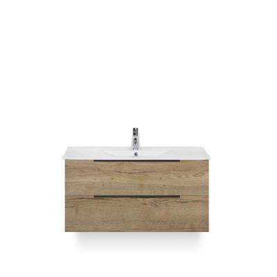 Seville Badmeubelset 100 cm - Natuur Eiken Edge greep - Wastafel Enjoy