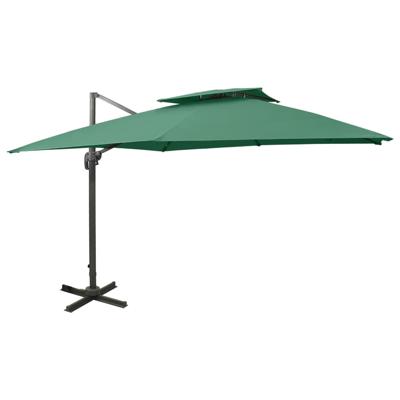 VidaXL Zweefparasol met dubbel dak 300x300 cm groen