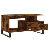 Salontafel 90x49x45 cm bewerkt hout gerookt eikenkleurig - thumbnail