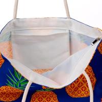 Pineapple Print Canvas Strandtas - thumbnail