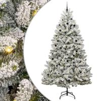 VidaXL Kunstkerstboom met 300 led groen en wit 300 cm pvc en metaal - thumbnail
