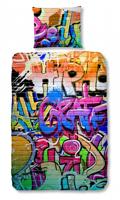 Good Morning Dekbedovertrek 5481-P GRAFFITI 135x200 cm meerkleurig - thumbnail
