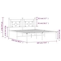 Bedframe met hoofdbord metaal wit 183x213 cm - thumbnail