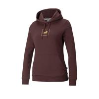 Puma hoodie met logo en glitters aubergine - thumbnail