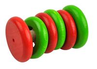 Voggenreiter 1123 Tac Tac houten rammelaar rood-groen - thumbnail