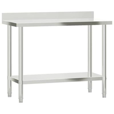 VidaXL Keukenwerktafel met spatscherm 110x55x93 cm roestvrij staal VidaXL Keukenwerktafel met spatscherm 110x55x93 cm roestvrij staal