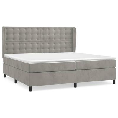 Boxspring met matras fluweel lichtgrijs 160x200 cm