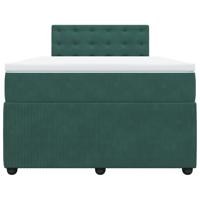 Boxspring met matras fluweel donkergroen 140x200 cm - thumbnail