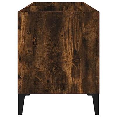 Platenkast 74,5x38x48 cm bewerkt hout gerookt eikenkleurig - thumbnail