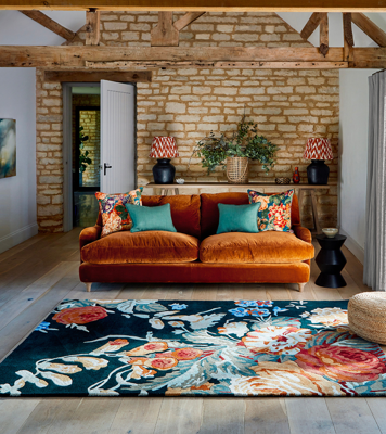 Sanderson - Stapleton Park Navy Burnt Orange 45318 - 140x200 cm Vloerkleed Sanderson - Stapleton Park Navy Burnt Orange 45318 - 140x200 cm Vloerkleed