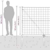 VidaXL Hek met paal grijs 1,4 x 10 m staal en pvc - thumbnail
