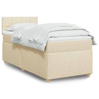 Boxspring met matras stof crèmekleurig 80x200 cm - thumbnail