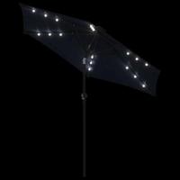 VidaXL Parasol met led&apos;s en stalen paal 225x225x212 cm zwart - thumbnail
