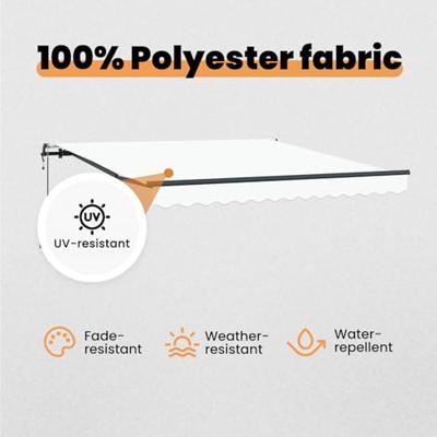 VidaXL Inklapbaar zonnescherm wit 350 x 250 cm stof en aluminium