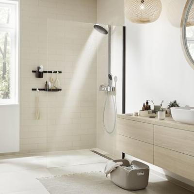 Regendouche set HansGrohe Pulsify S Showerpipe 2 Jets EcoSmart Met ShowerTablet Select 400 Chroom - thumbnail
