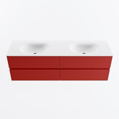 MONDIAZ VICA 160cm badmeubel onderkast Fire 4 lades. Wastafel MOON dubbel 2 kraangaten, kleur Talc.