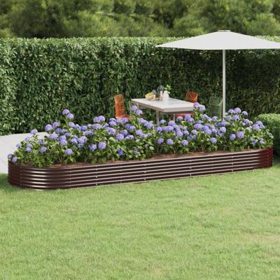 VidaXL Plantenbak 450x140x36 cm gegalvaniseerd staal bruin