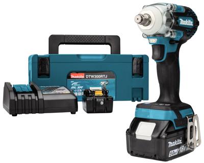 Makita DTW300RTJ Accu slagmoersleutel 330Nm 1/2" frictiering 18V 5.0Ah in Mbox Makita DTW300RTJ Accu slagmoersleutel 330Nm 1/2" frictiering 18V 5.0Ah in Mbox