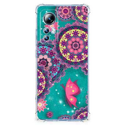Xiaomi 12 Lite Back Cover Cirkels en Vlinders Xiaomi 12 Lite Back Cover Cirkels en Vlinders