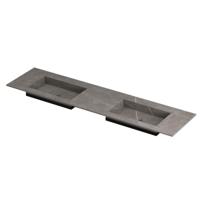 INK Post Wastafel Keramische Slab Envelop Bak Dubbel Zonder Kraangaten - 1800x450x10 mm - Armani Grey Mat - thumbnail
