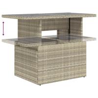 6-delige Loungeset met kussens poly rattan lichtgrijs - thumbnail