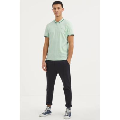 JACK & JONES ESSENTIALS regular fit polo met contrastbies mintgroen JACK & JONES ESSENTIALS regular fit polo met contrastbies mintgroen