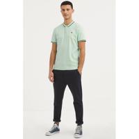 JACK & JONES ESSENTIALS regular fit polo met contrastbies mintgroen - thumbnail
