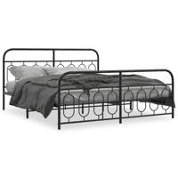 Bedframe met hoofd- en voeteneinde metaal zwart 183x213 cm - thumbnail
