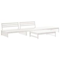 4-delige Loungeset massief grenenhout wit - thumbnail