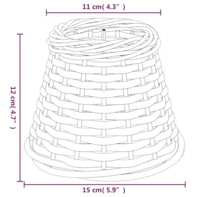 VidaXL Lampenkap ø15x12 cm wicker wit