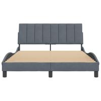 Bedframe zonder matras 140x200 cm fluweel donkergrijs - thumbnail