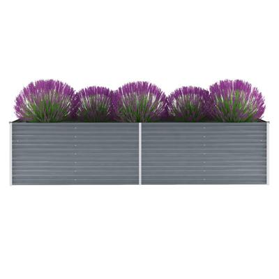 VidaXL Plantenbak verhoogd 320x80x77 cm gegalvaniseerd staal grijs