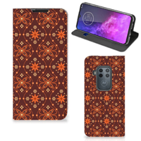 Motorola One Zoom | Hoesje met Magneet | Batik Brown - thumbnail
