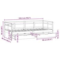 Slaapbank met lades 80x200 cm massief grenenhout - thumbnail