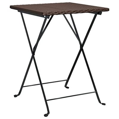 3-delige Bistroset inklapbaar poly rattan bruin - thumbnail