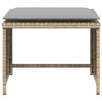 Tuinstoel met voetenbank poly rattan beige - thumbnail