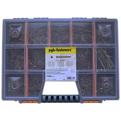 pgb-Europe PGB-FASTENERS | Assortimentsdoos 1700 dlg MWVZV ZnG - ASS014002170001