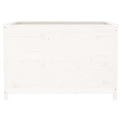 Plantenbak verhoogd 119,5x82,5x78 cm massief grenenhout wit