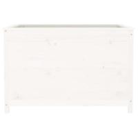 Plantenbak verhoogd 119,5x82,5x78 cm massief grenenhout wit - thumbnail