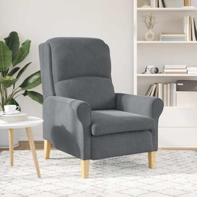 Fauteuil Donkergrijs 76 x 94 x 102 cm Fluweel