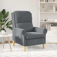 Fauteuil Donkergrijs 76 x 94 x 102 cm Fluweel - thumbnail