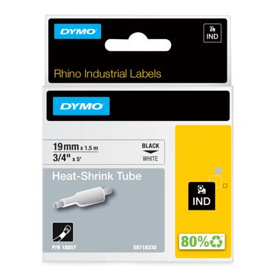 Dymo IND krimpkous zwart op wit, 19 mm x 1,5 meter label krimpkous