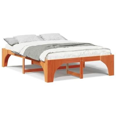 Bedframe met opslag Bruin 150 x 200 cm Massief grenenhout Bedframe met opslag Bruin 150 x 200 cm Massief grenenhout