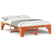 Bedframe met opslag Bruin 150 x 200 cm Massief grenenhout - thumbnail
